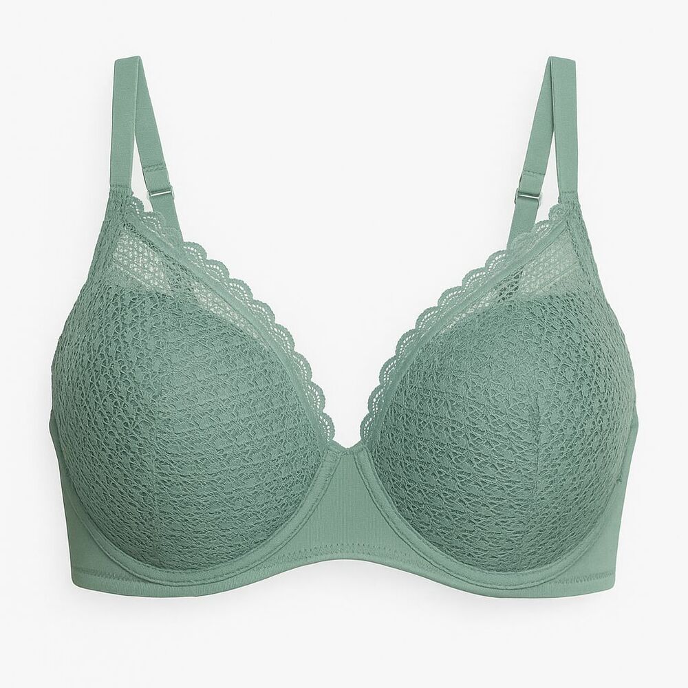 Auden Women's Green Lace Plunge Push Up Underwire Padded Bra Sz: 34C NWT gifth